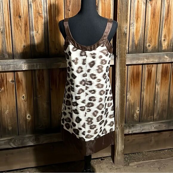 Diane von Furstenberg dress pockets cotton silk blend brown tan 10 FIRM on PRICE - Picture 5 of 5